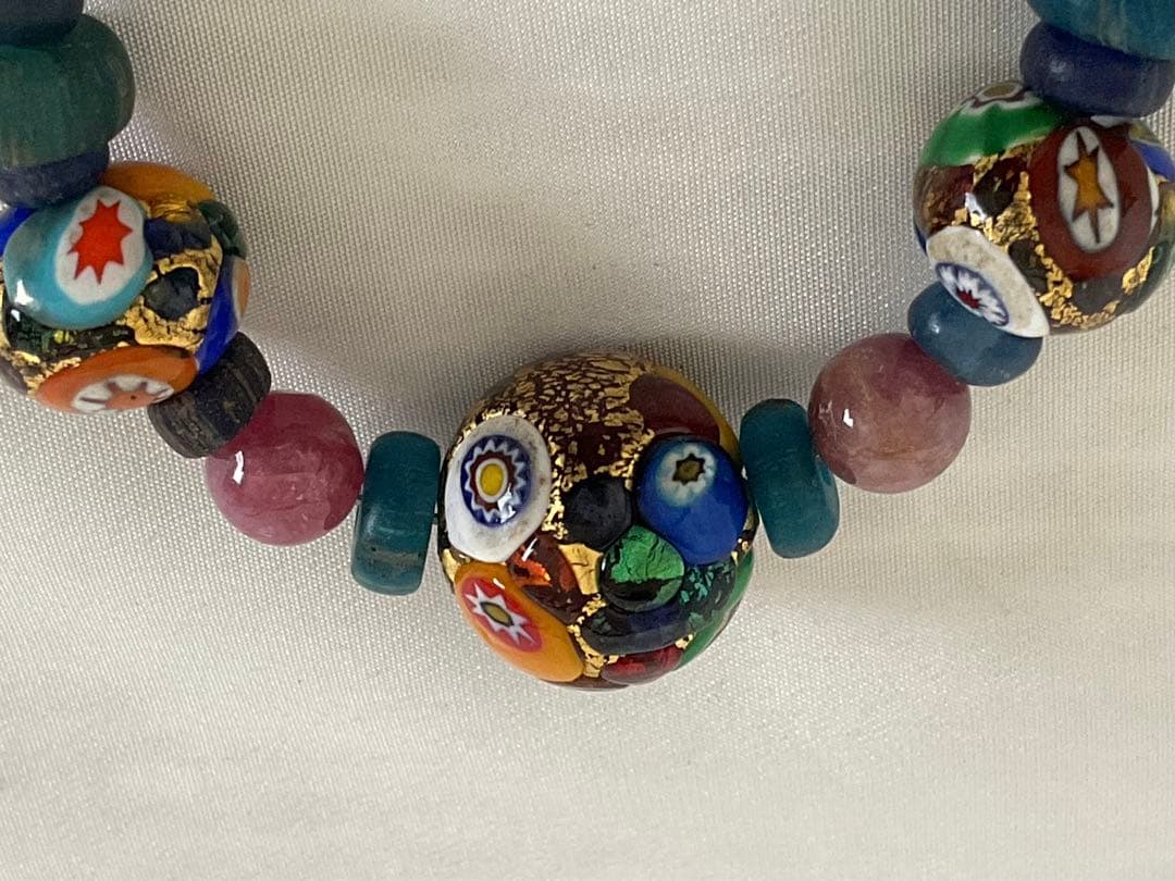 美しいオリジナル「マリ共和国千年ビーズとイタリア新トンボ玉」の