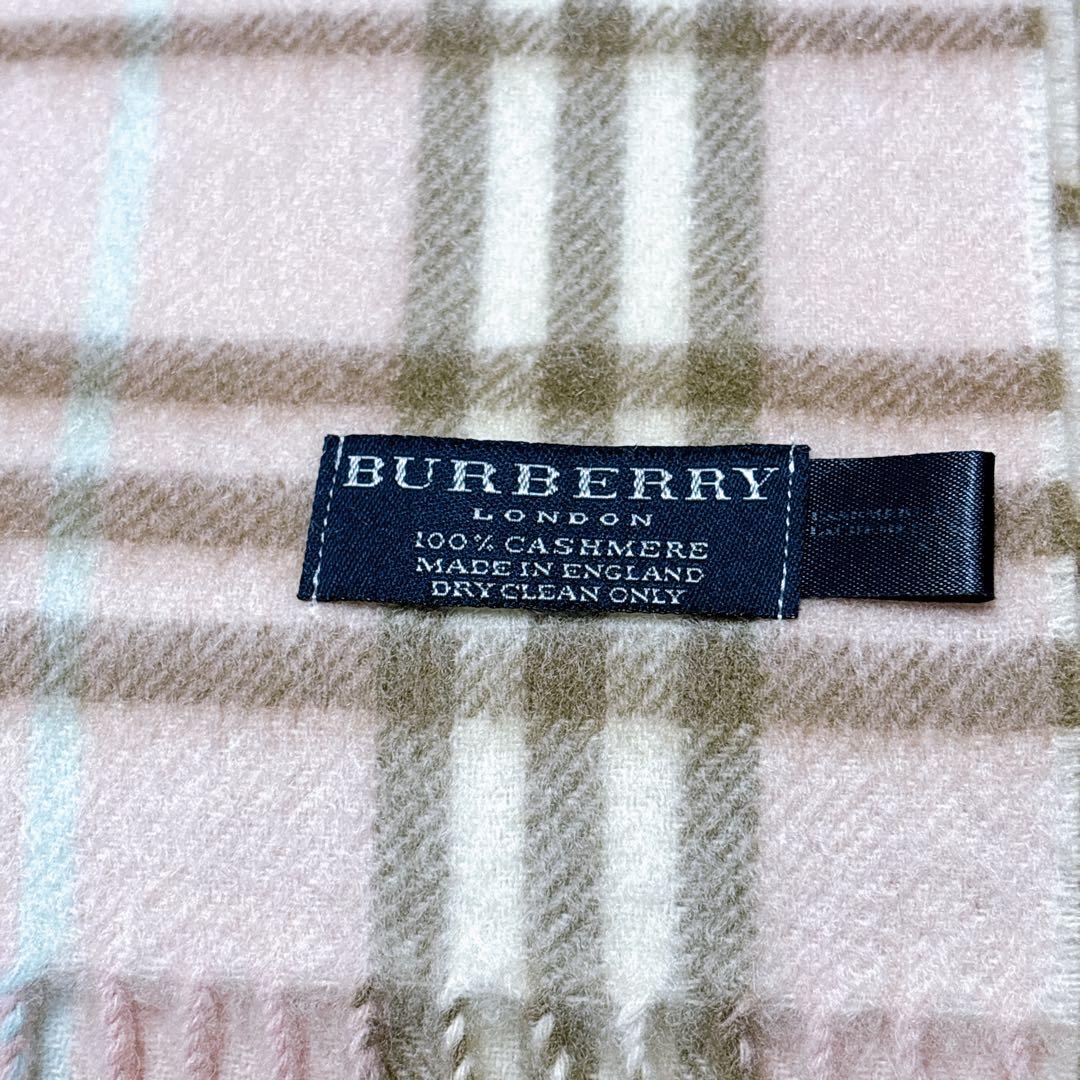 ✨希少✨バーバリーロンドン カシミヤ100% ノバチェック ピンク マフラー