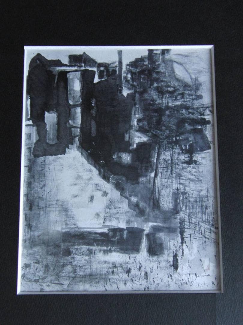 北村珠恵、【旅愁】、希少な額装用画集より、新品額装付