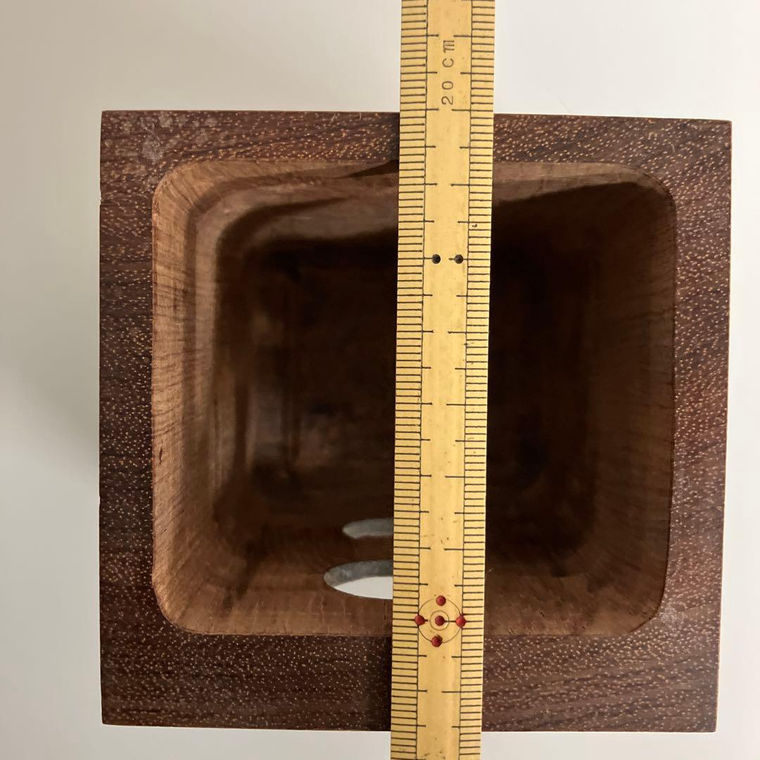 値下げ 銘木ブビンガ ペンスタンド SEIKO デジタル電波時計