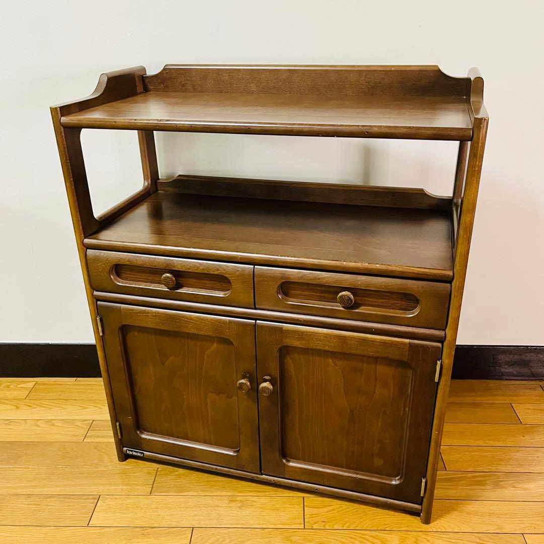 Karimoku カリモク 木製 電話台、FAX台 キャビネット飾り棚 収納 台