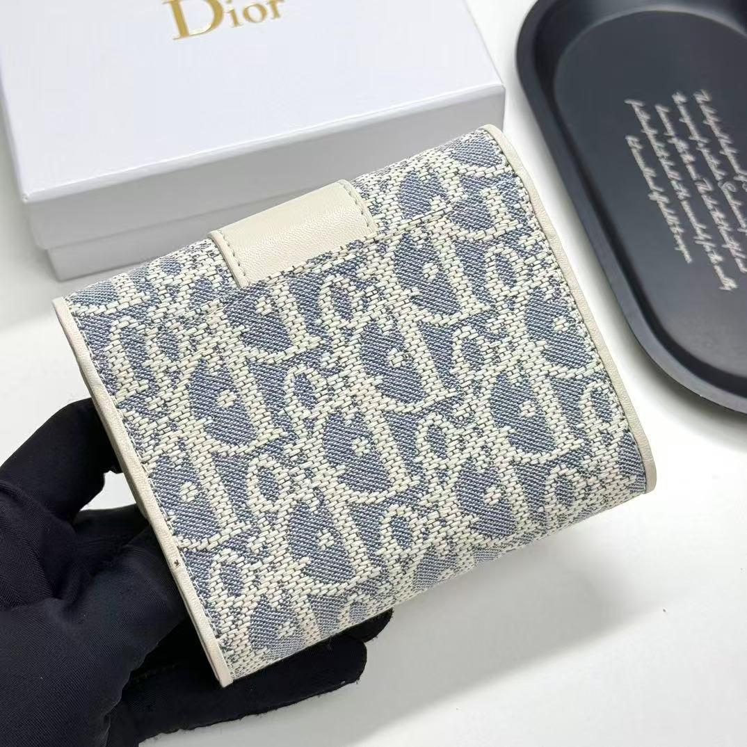 Dior 三つ折り財布 ベージュ ネイビー - メルカリ