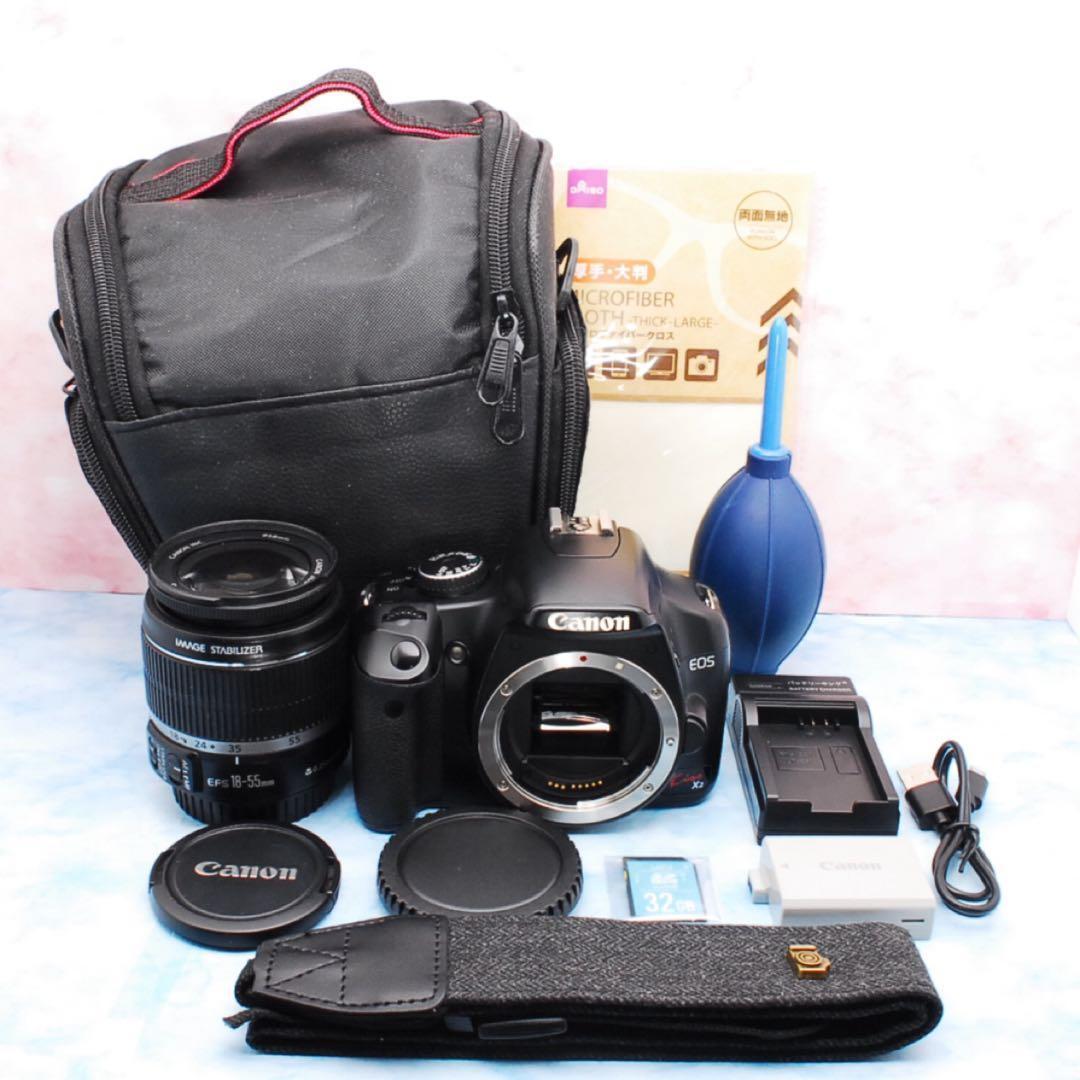 キャノン Kiss X2☆一眼レフカメラ☆美品＆ショット数少☆手ぶれ補正