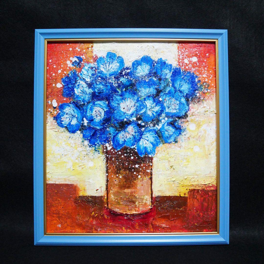 油絵 油彩 油彩画 絵 絵画 【Nemophila】