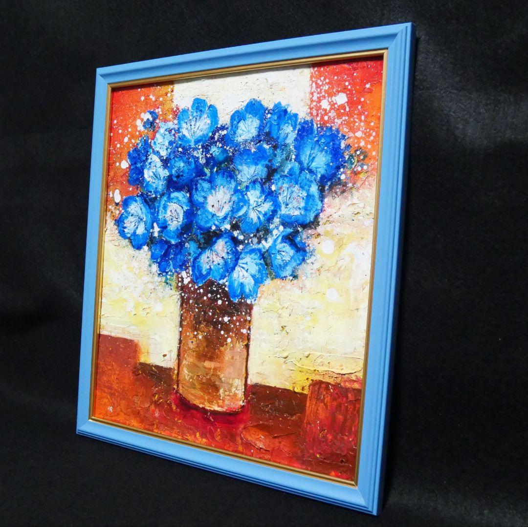 油絵 油彩 油彩画 絵 絵画 【Nemophila】