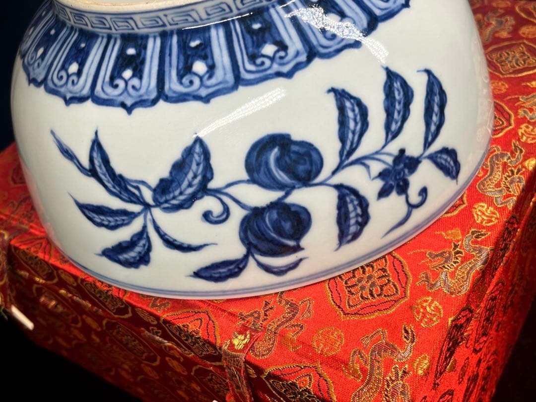 大明宣徳年製】中国骨董品 アンテーク 大碗 どんぶり 在銘 瓷器