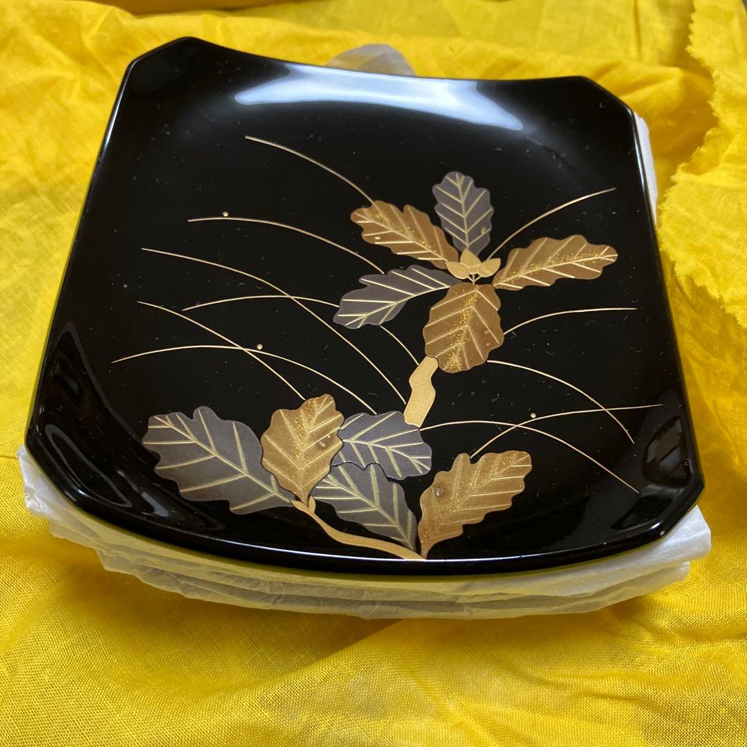 輪島塗 蒔絵 銘々皿 菓子皿 5客