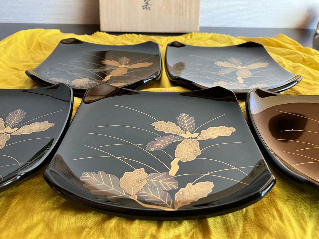 輪島塗 蒔絵 銘々皿 菓子皿 5客