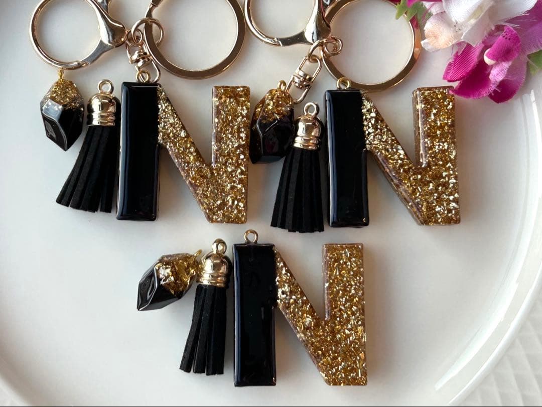 のん。　Nイニシャルキーホルダー　ハンドメイド　10点