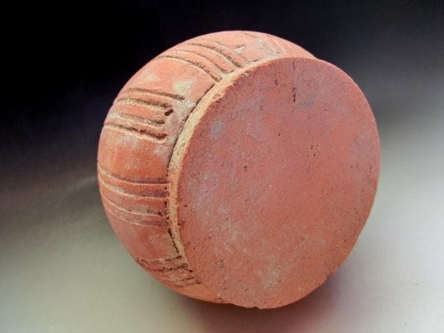 花瓶■唐物馬乗箆目青釉瓶 古い花器 花入 古玩 中国 古美術 時代物 骨董品■