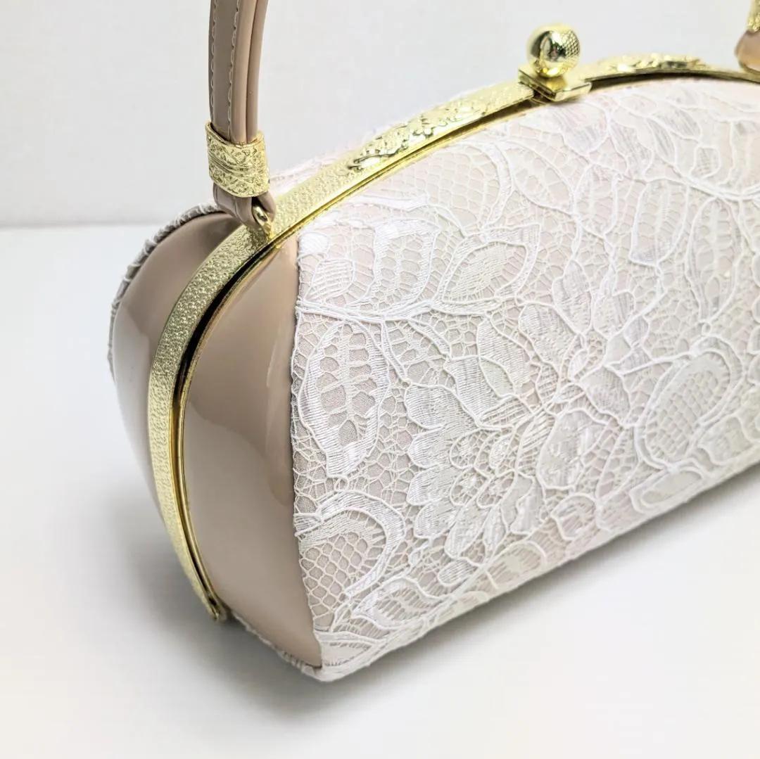 草履 バッグ セット レース ベージュ ゴールド フリーサイズ u61
