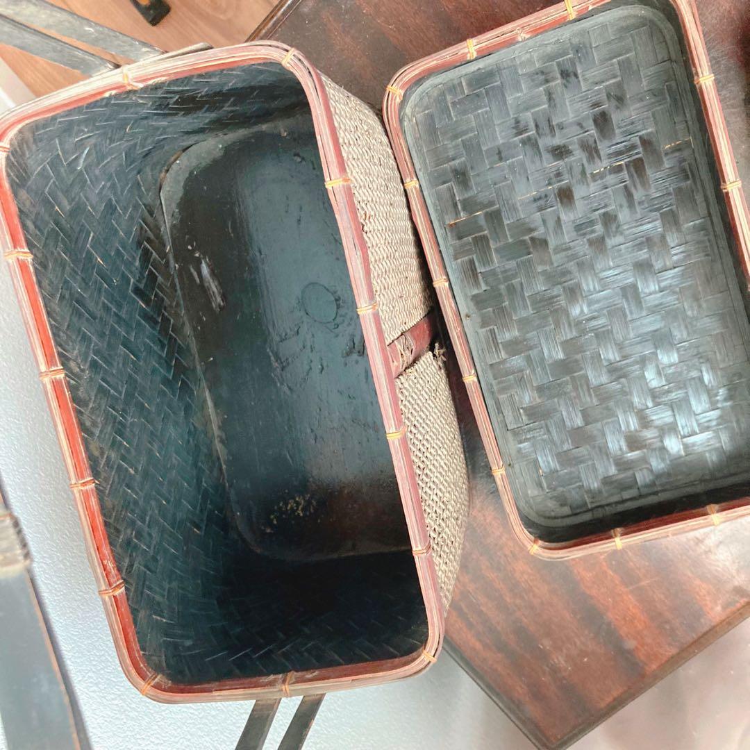 珍品】煎茶道具堤藍茶籠竹籠バスケット骨董品 唐物1客