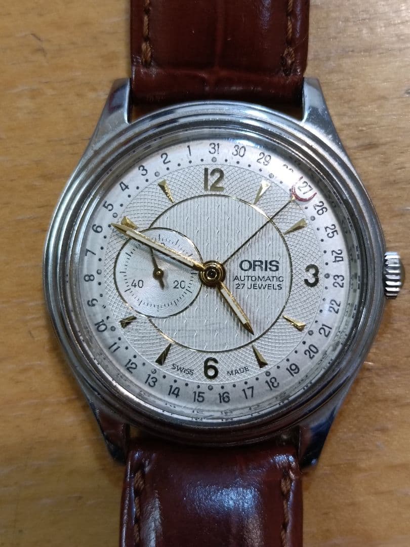 ORIS 自動巻き 腕時計 シルバー/ブラウン
