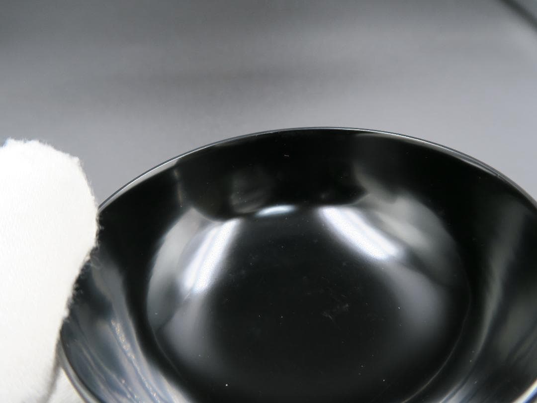 【輪島塗】雲松竹梅蒔絵 吸物椀 黒塗 五客揃 布着請負 天然木 共箱 美術漆器