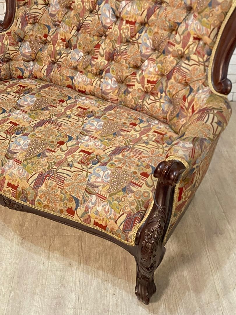 東京都内23区配送無料】アンティーク ファブリック ソファー スタジオ 撮影