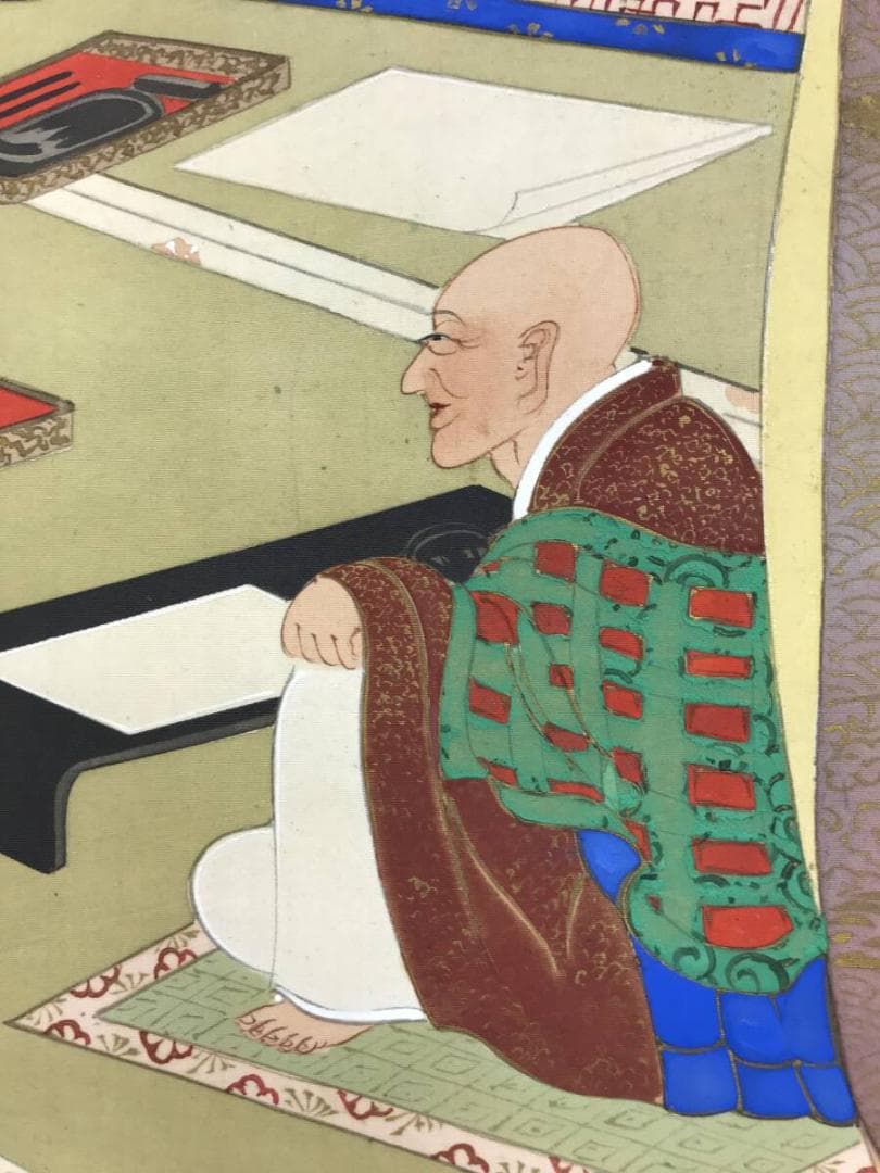 作者不詳/六歌仙図/平安初期の和歌の名人/極彩色/掛軸/名家伝来