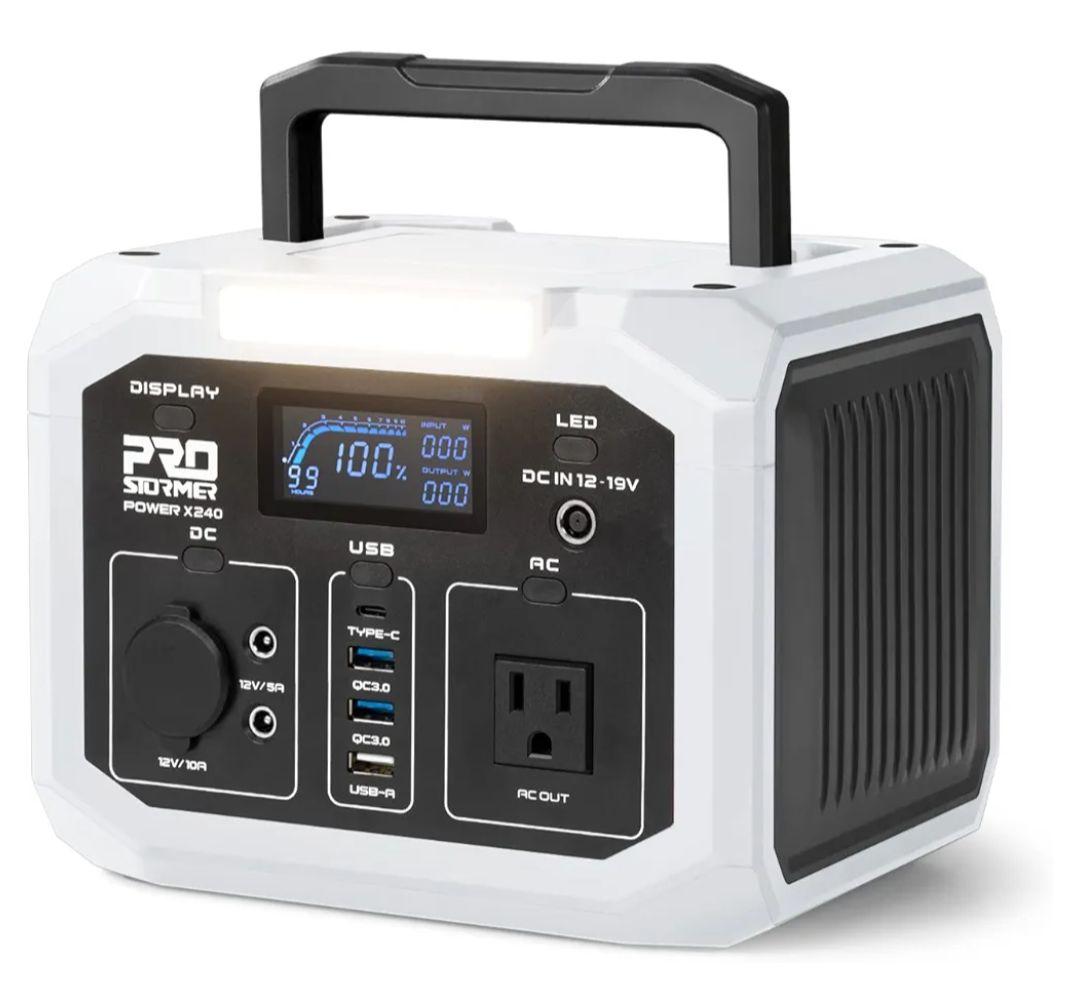 Prostormer ポータブル電源 バックアップ電源 240W 大容量 新品 Prostormerポータブル電源バックアップ電源240W大容量小型軽量201.6Wh