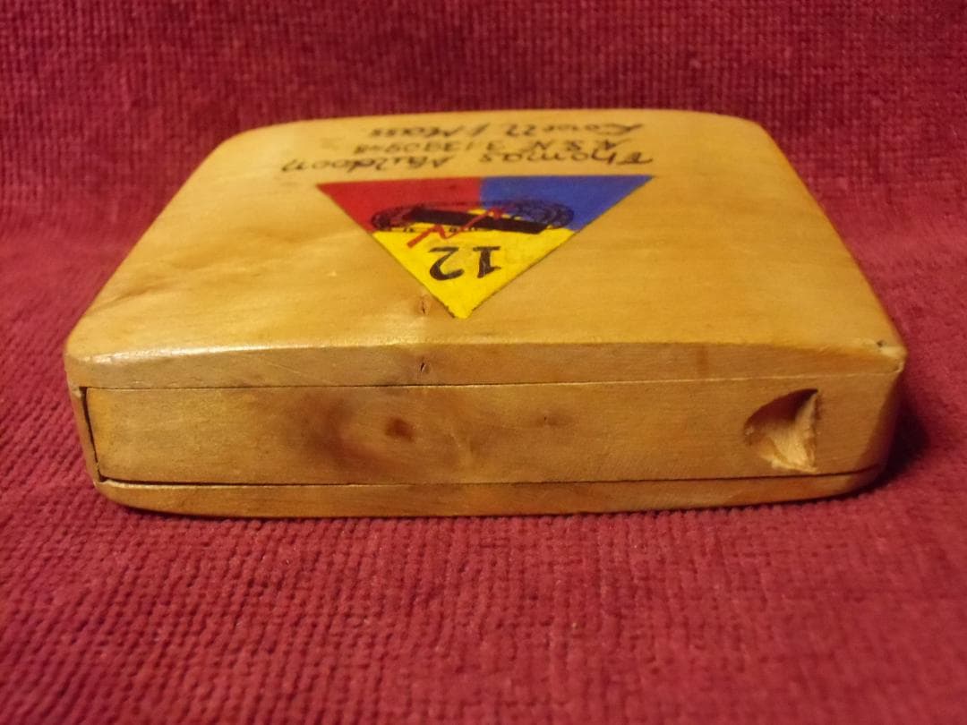 ★１９４５年＊アメリカ軍＊第１２機甲＊駐留ドイツ＊木製シガレットケース（実物）