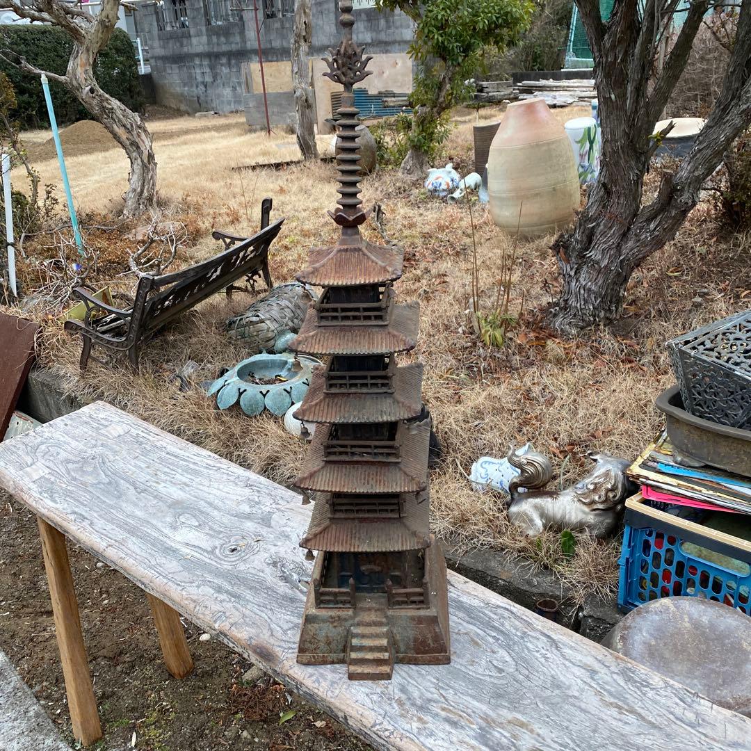 五重塔 置物 鉄製 高さ約80cm ガーデニング - メルカリ