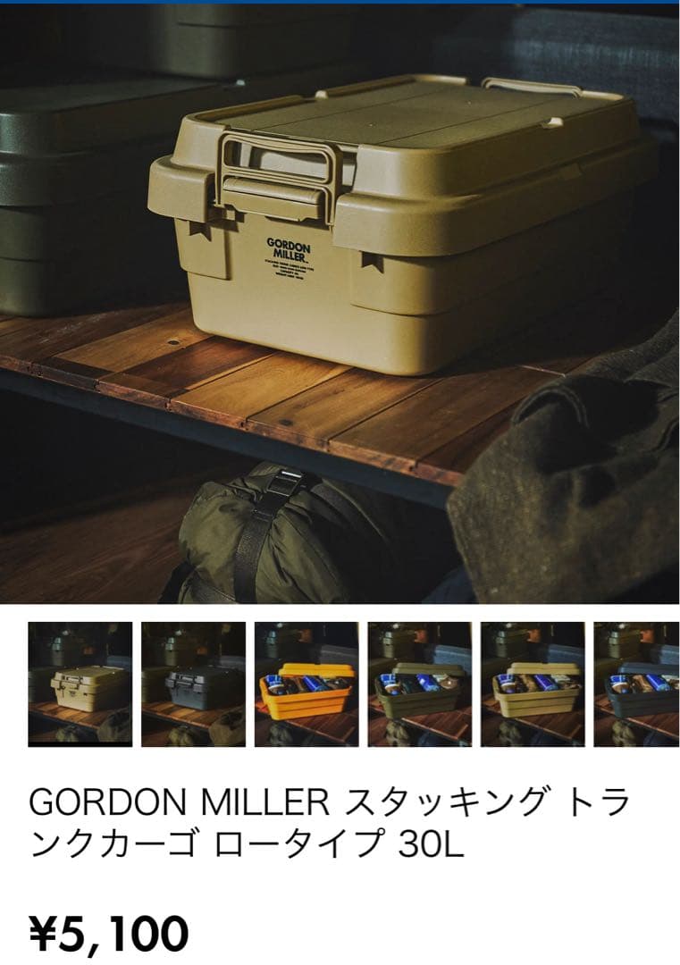 ゴードンミラー トランクカーゴ 30L コヨーテ 仕切り板付き 2個セット