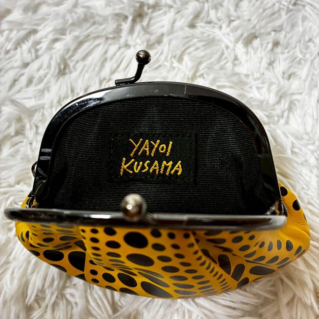 未使用級　草間彌生　がま口　財布　ドット　水玉　かぼちゃ　イエロー　ブラック