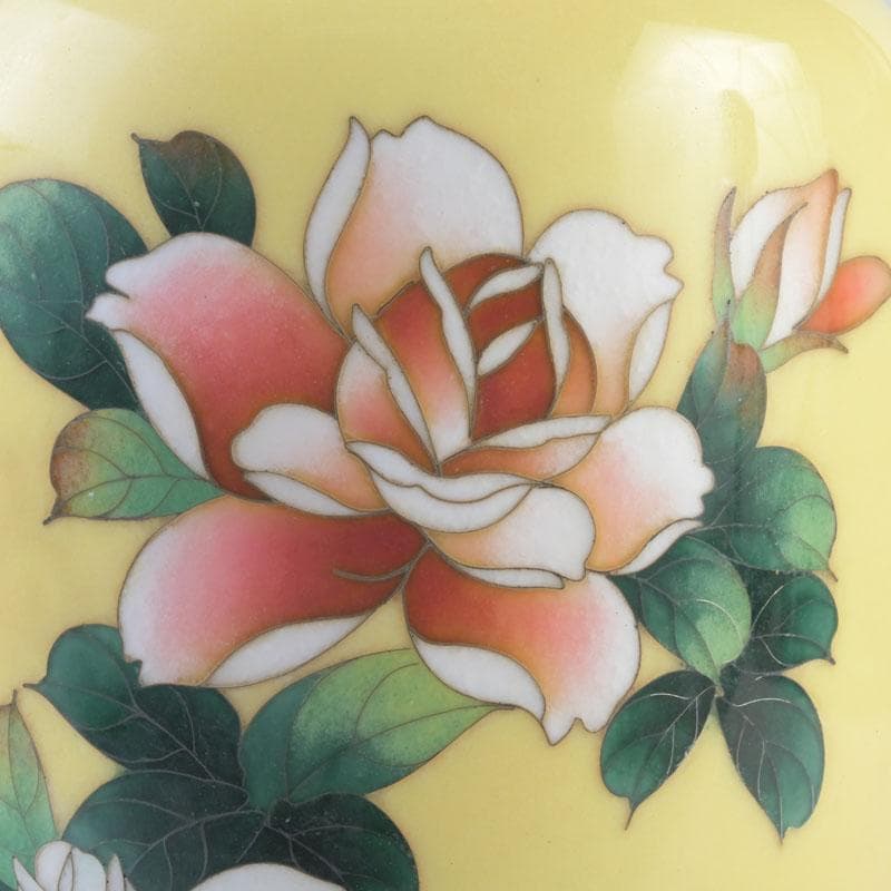 七宝焼 四君子文 花瓶 唐木台・箱付 V 9872 - メルカリ