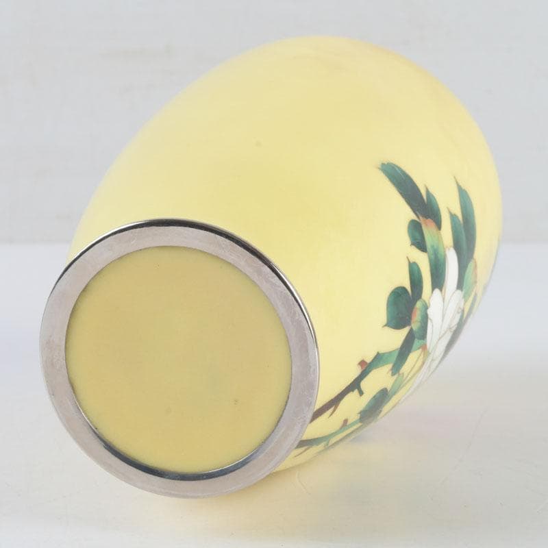 七宝焼 四君子文 花瓶 唐木台・箱付 V 9872 - メルカリ