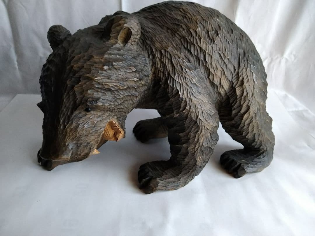 ショップ 【昭和レトロ】北海道 登別 熊 木彫り 芸術品