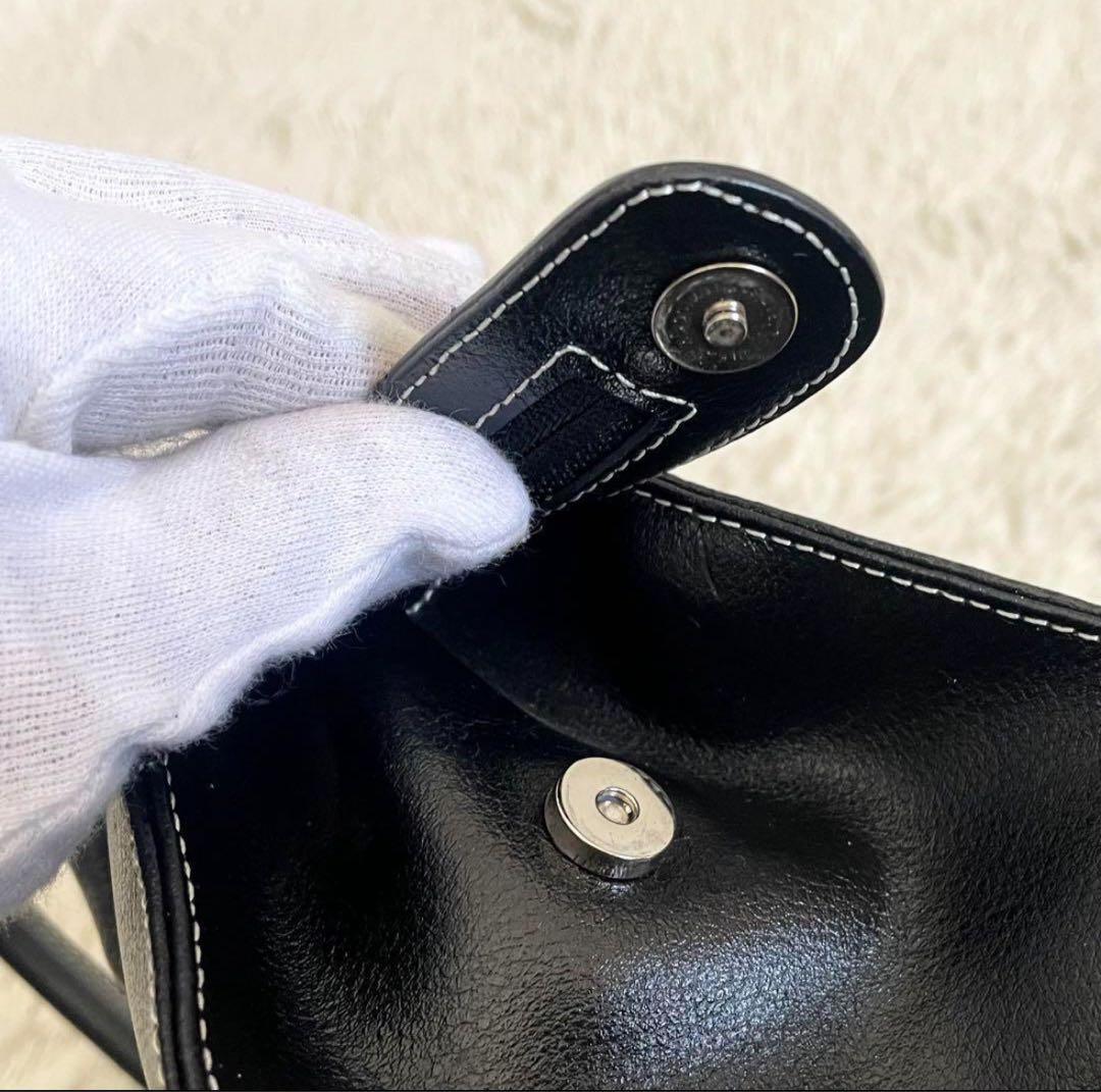 濱野鞄 HAMANO トート ハンドバッグ レザー シルバー金具 皇室御用達 黒