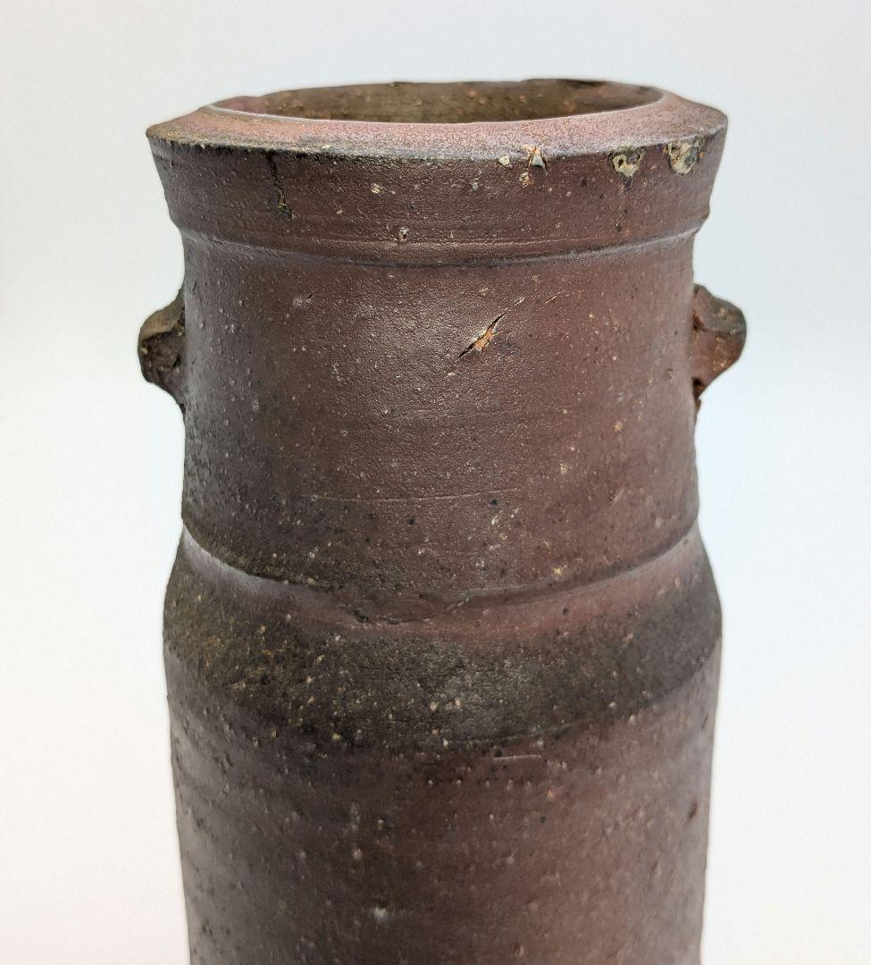 人間国宝 藤原啓 備前焼 擂座花入 共箱共布 花器 花瓶 フラワーベース 華道具