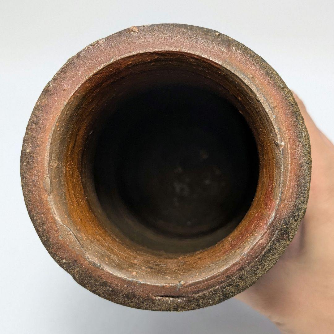 人間国宝 藤原啓 備前焼 擂座花入 共箱共布 花器 花瓶 フラワーベース