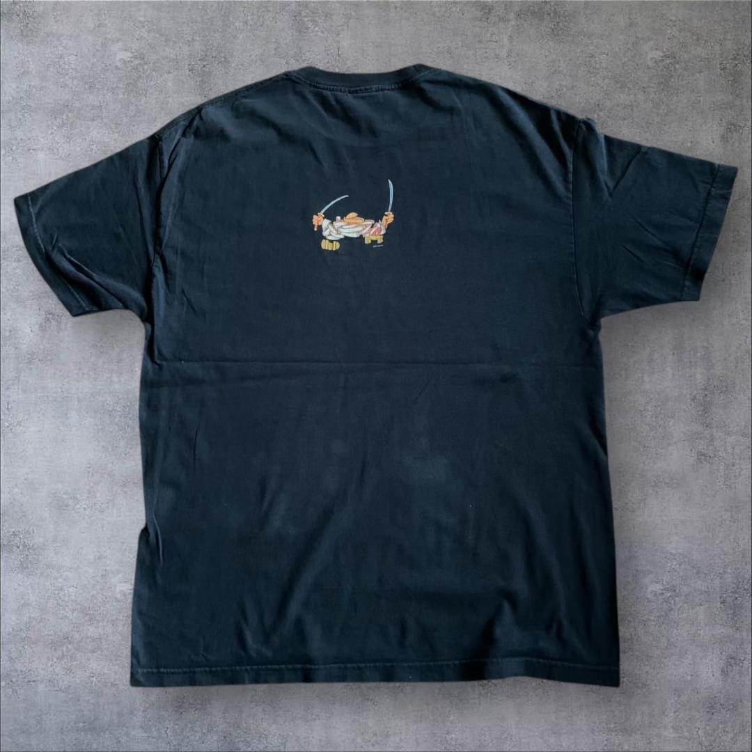 00s ビンテージ Tシャツ アート サムライ 忍者 ninja コミカル XL