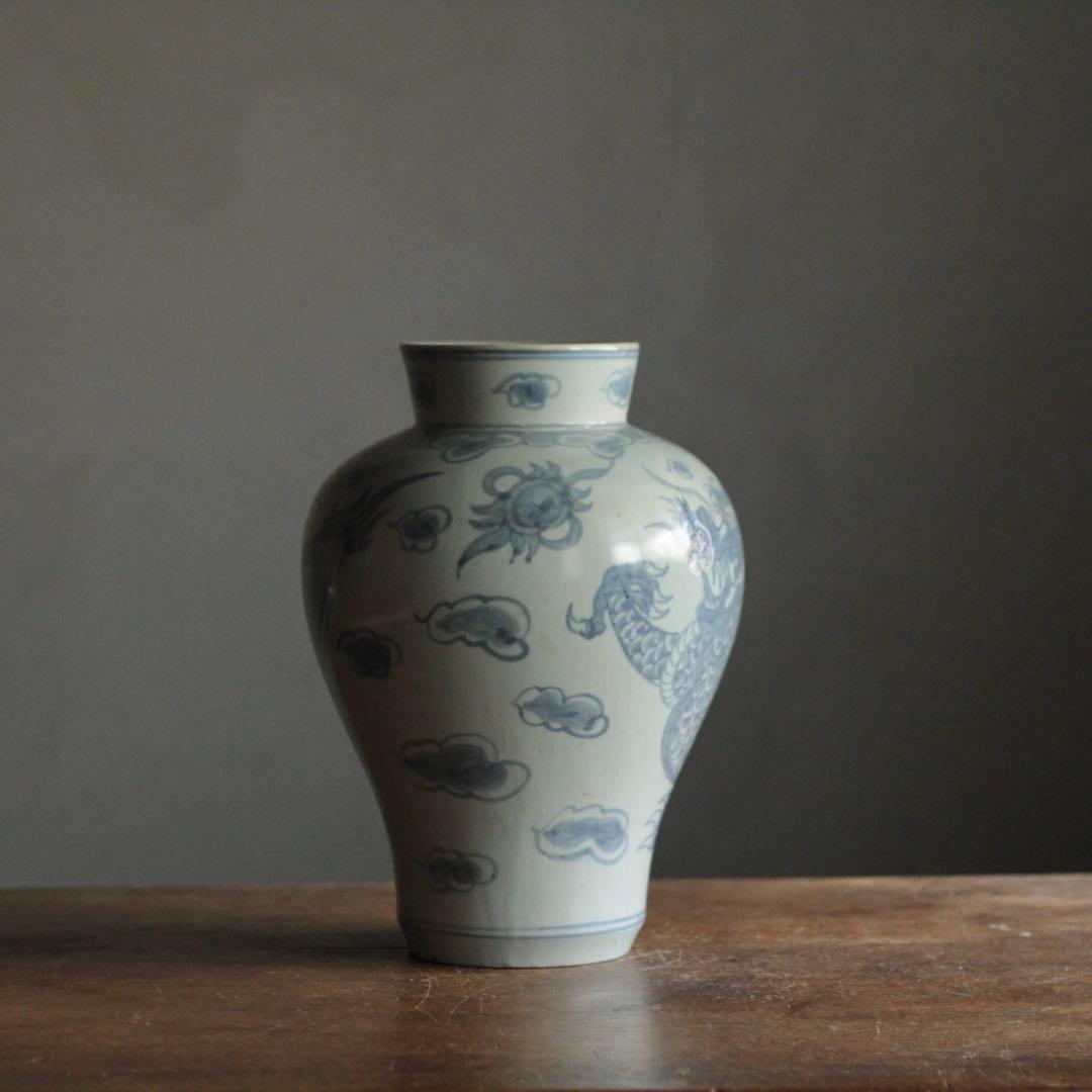 李朝 青花 壺 染付 朝鮮美術 古美術 古道具 アンティーク