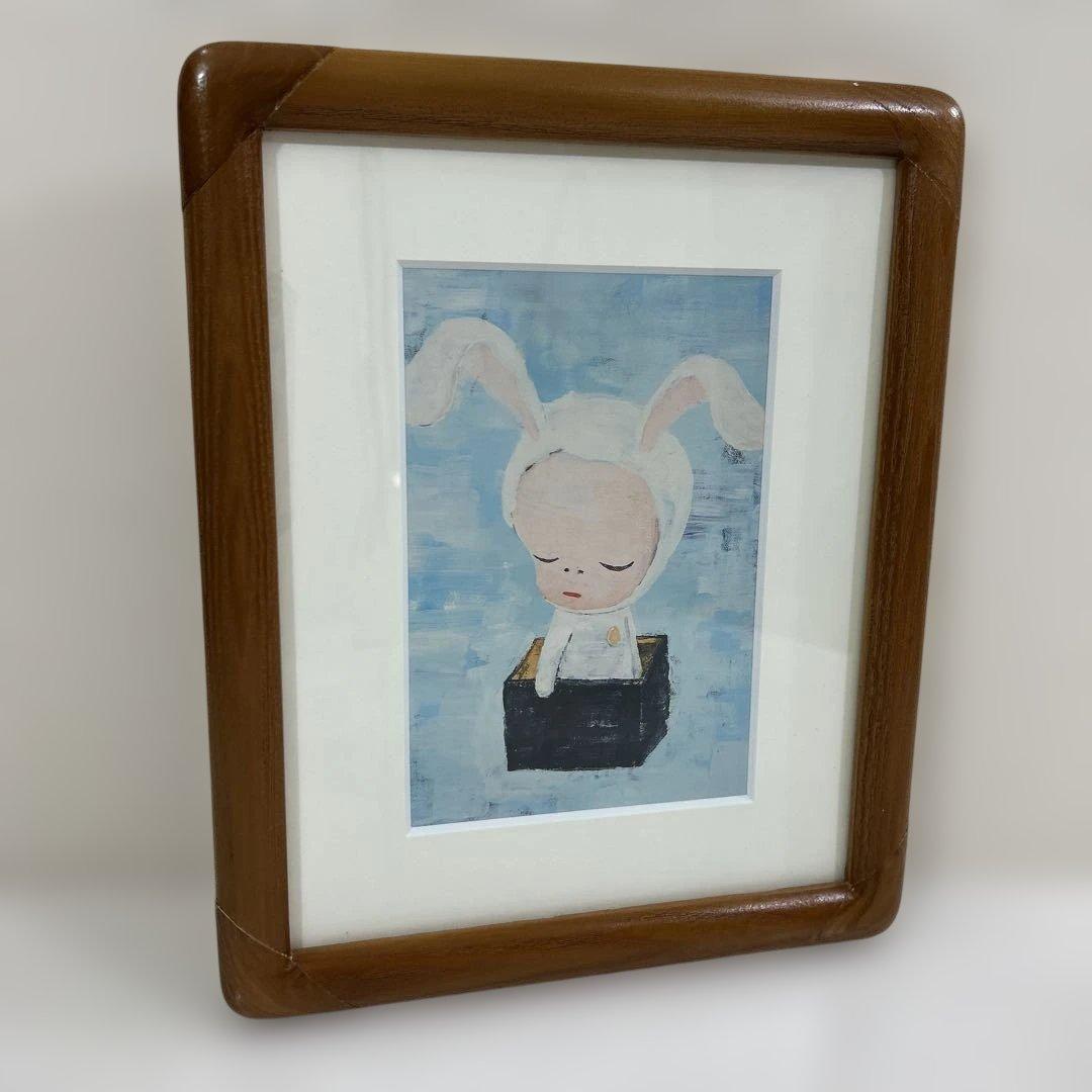 額装　奈良美智　ポスター　Little Bunny in the Box 額付】【真作】奈良美智「Little Bunny in the Box」オフセット