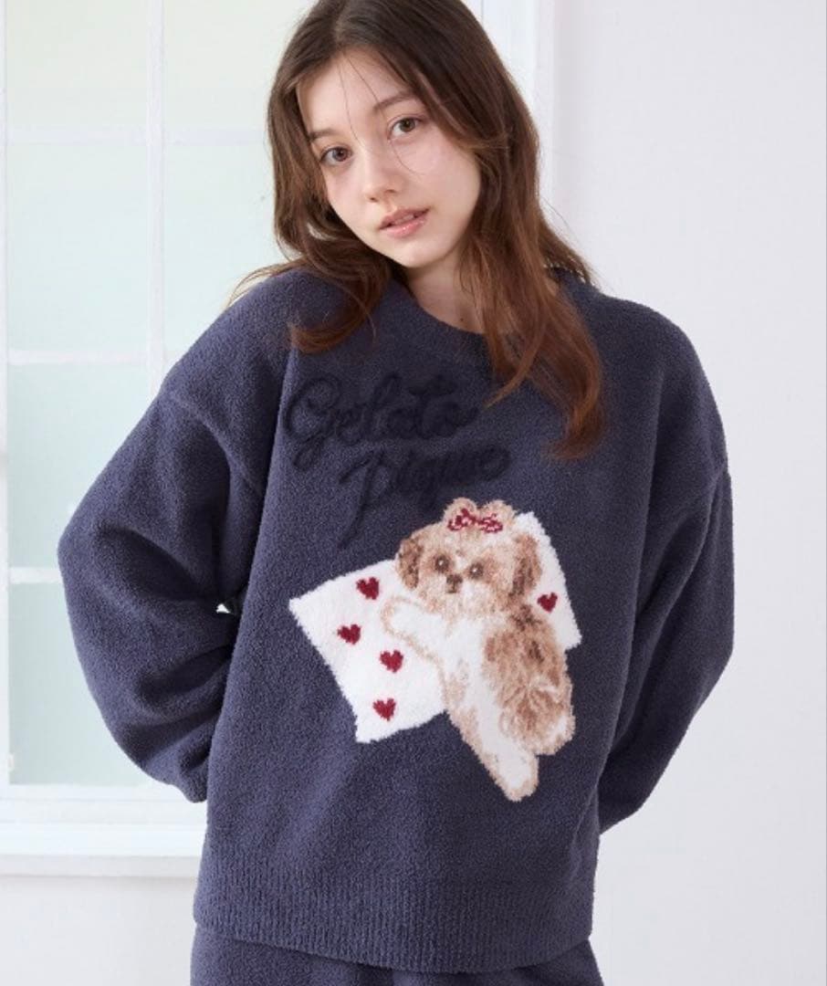 ＊新品未開封 シーズー ジャガード プルオーバー ネイビー