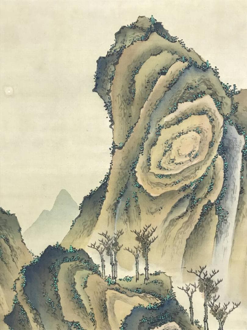 模写/谷文晁/山水図/山水人物図/虎渓三笑図/掛軸/名家伝来/AH-724