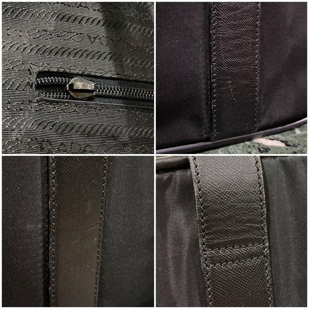 PRADA ビジネスバッグ 三角ロゴ ナイロン×サフィアーノレザー