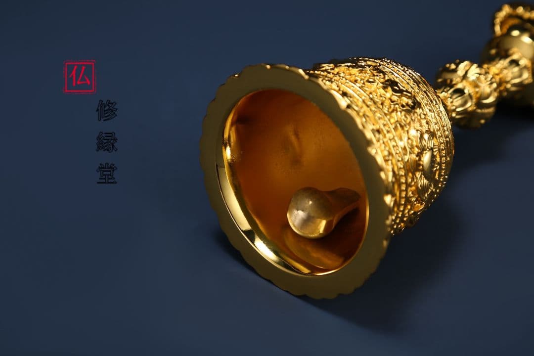 修縁堂】密教法具 真言宗 法器 炎の宝珠鈴 寺院用仏具 美術品