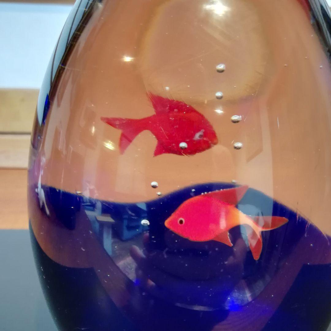 ベネチアングラス ベネチア 置物 魚 卵形 作家物 一点物 アクアリウム