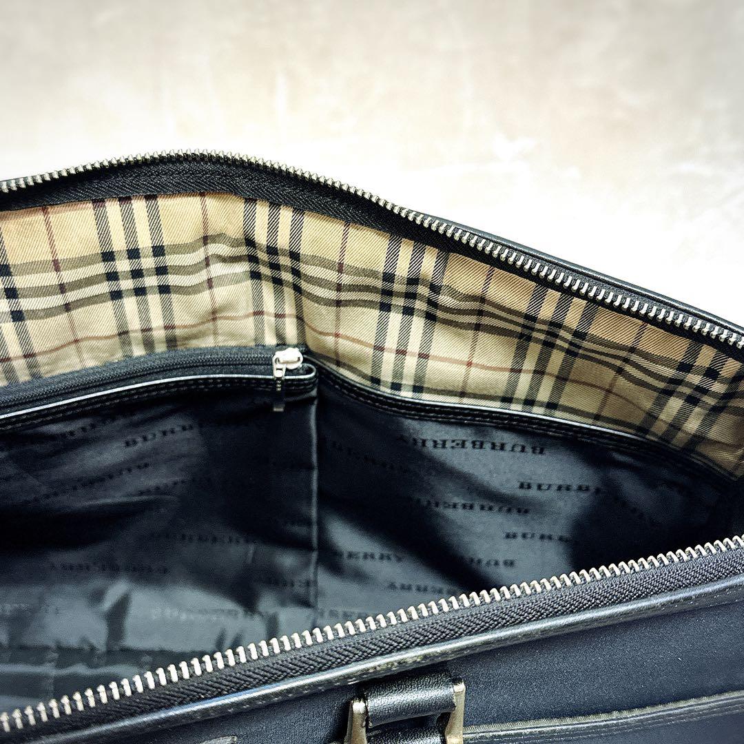 桐*維様 バーバリー ビジネスバッグ ブリーフケース ノバチェック 黒 A4 自