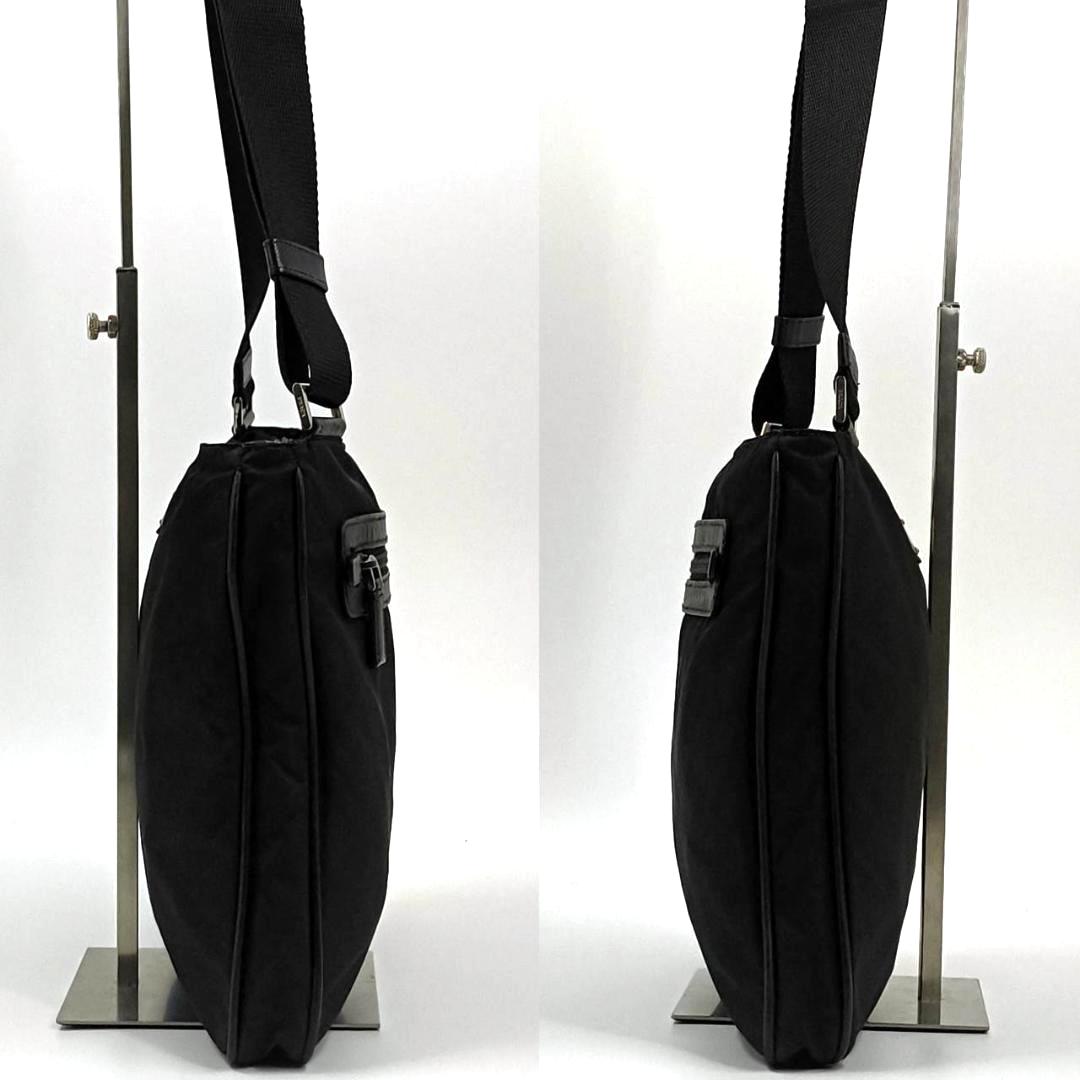 希少✨人気✨ギャラ付 プラダ　ショルダーバッグ　三角ロゴ　ナイロン　レザー　黒