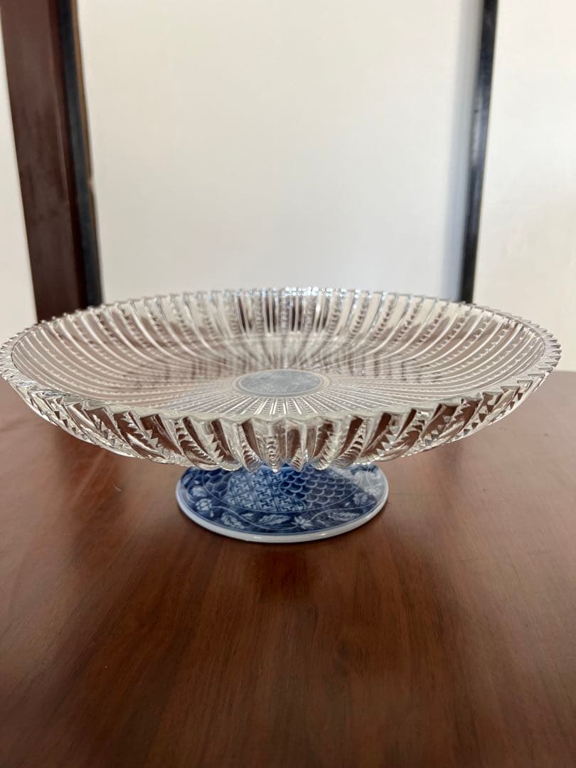 希少 三洋陶器 龍峯窯 高台皿 ガラスコンポート皿 大皿 大鉢 漆器