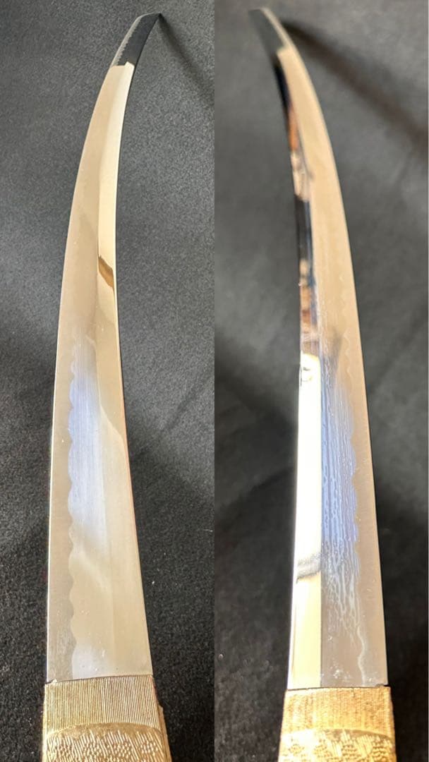 模造刀　太刀　 陣太刀　糸巻太刀　金塗り鞘　全長105cm 25H11