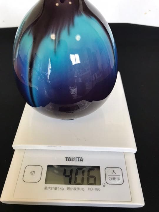 人間国宝 3代目 徳田八十吉 鶴首 花入 T29 共箱 共布 栞付きの通販はau