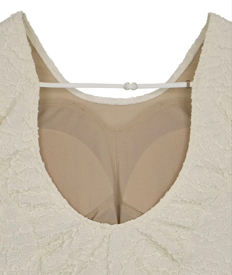 Ameri BUMPY PUFF SHOULDER SWIMWEAR ブラック