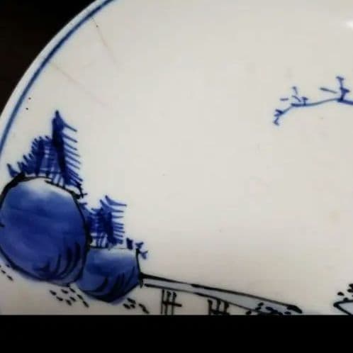 時代物 九谷 明治以前染め付けの16センチ弱のおさら6枚です - メルカリ