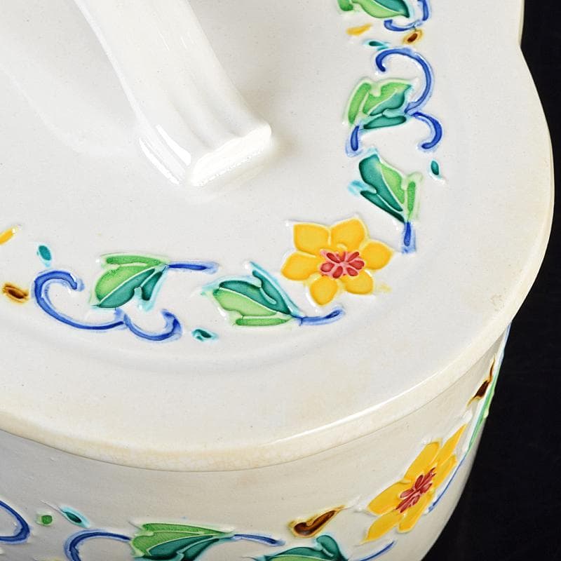 茶道具 翠嵐窯 中村翠嵐作 交趾釉 花文 木瓜喰篭 共箱