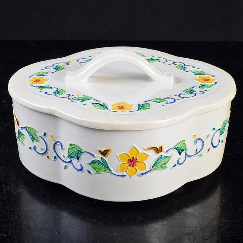 茶道具 翠嵐窯 中村翠嵐作 交趾釉 花文 木瓜喰篭 共箱