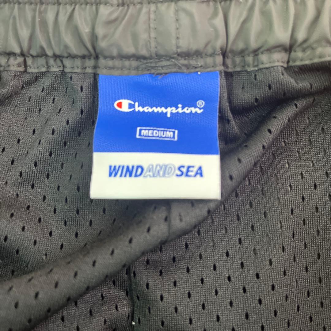 中古 黒 M WIND AND SEA × Champion SHORTS
