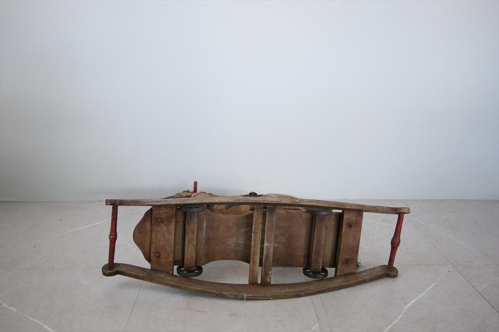 フランスアンティーク木製ロッキングホース/木馬/乗り物オブジェ(92